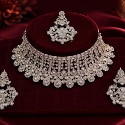 Silver Kundan Choker Necklace Set
